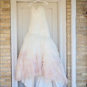 Rustic ombre Morilee wedding dress.